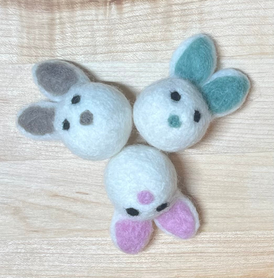 Felted Bunny Heads