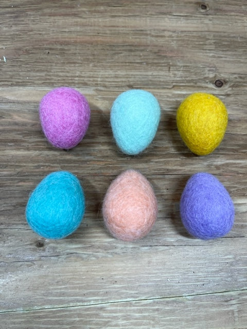 Easter Eggs Medium Colourful Felt Handmade Boho Pastel Brights