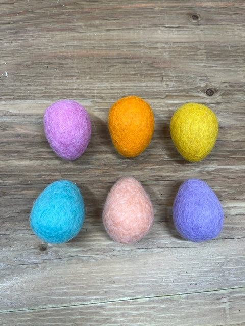 Easter Eggs Medium Colourful Felt Handmade Boho Pastel Brights