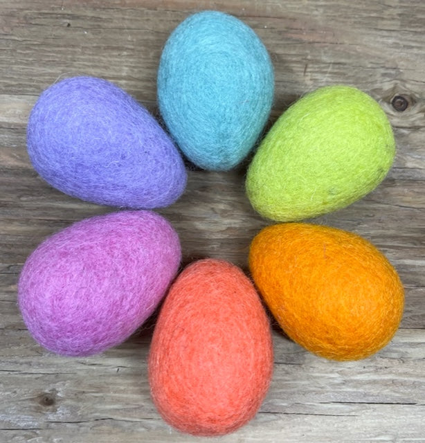 Easter Eggs Large Colourful Felt Handmade Boho Pastel Brights