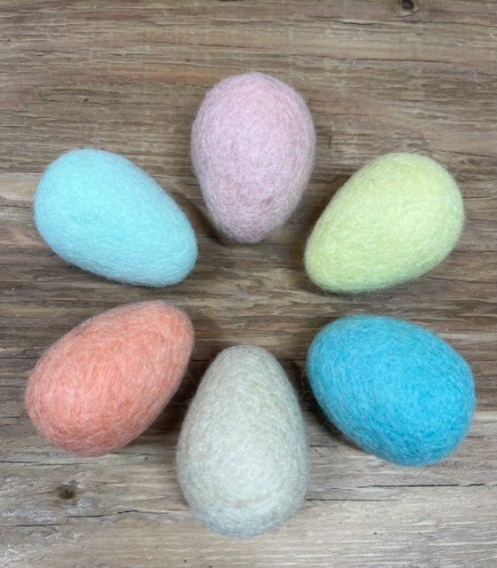 Easter Eggs Large Colourful Felt Handmade Boho Pastel Brights