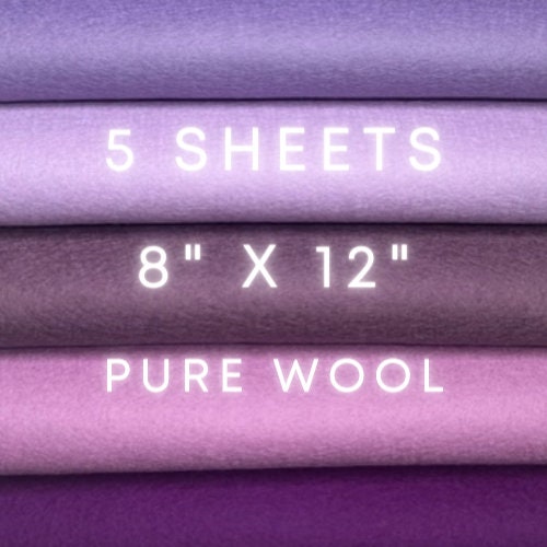 Pure Merino Wool  PICK ANY 5 Sheets Felt 8x12